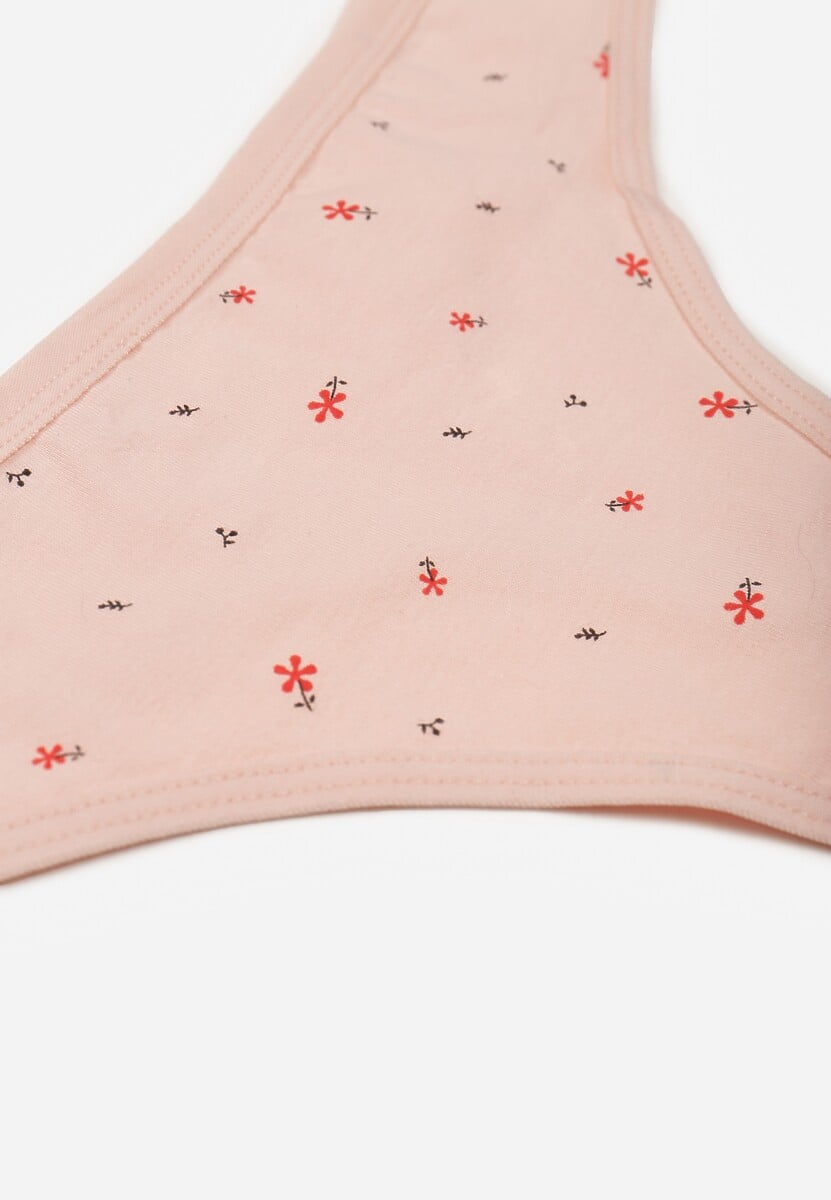 Jasnoróżowe Majtki Strongi z Drobnym Nadrukiem z Bawełną Clymeine 3