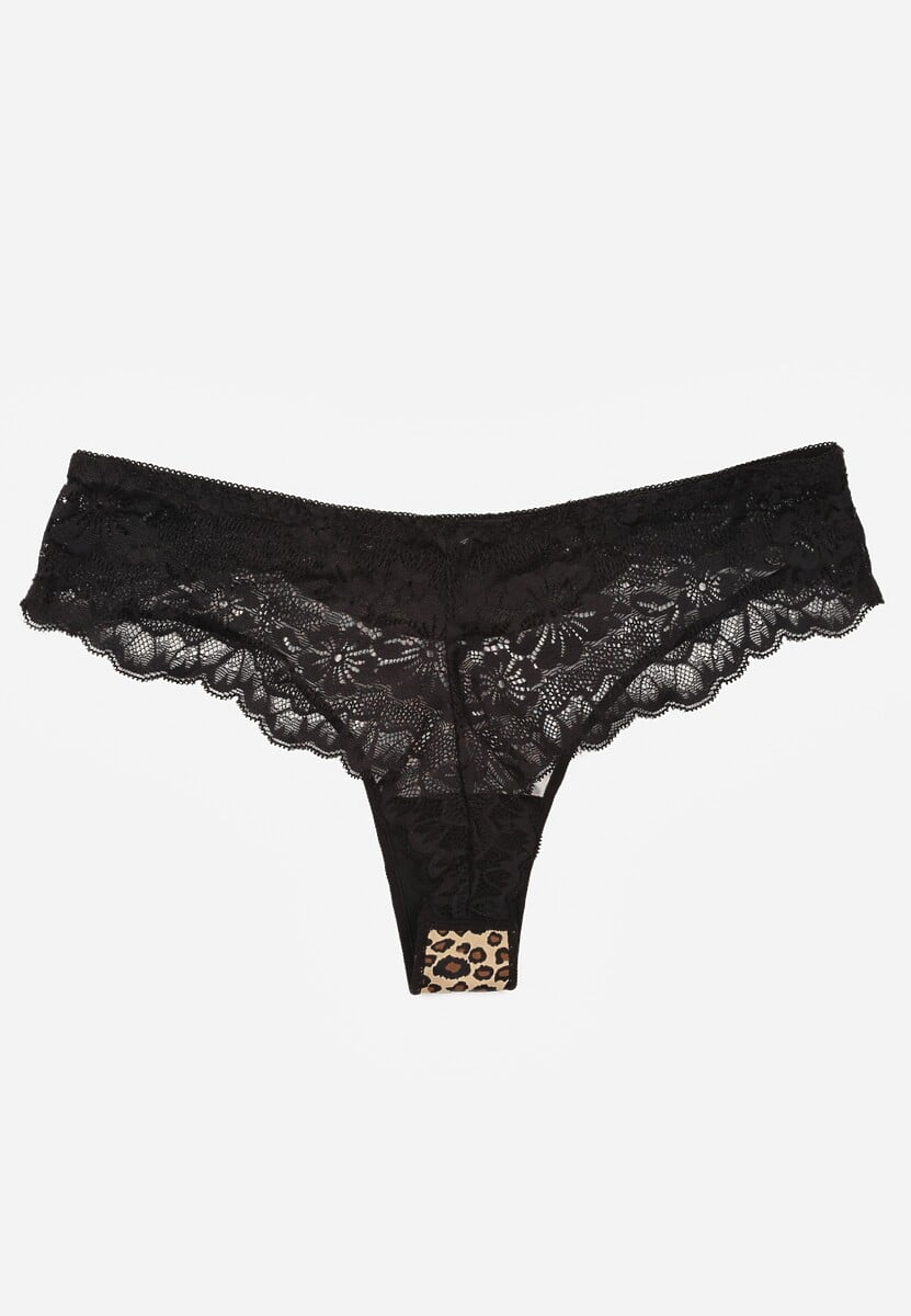 Panterkowe Majtki Stringi Ozdobione Koronką Phisoris 2