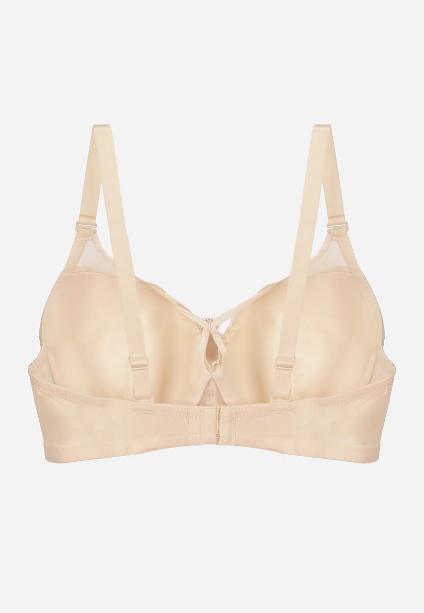 Jasnobeżowy Biustonosz z Koronki z Sercem z Cyrkonii Adrievianna 3