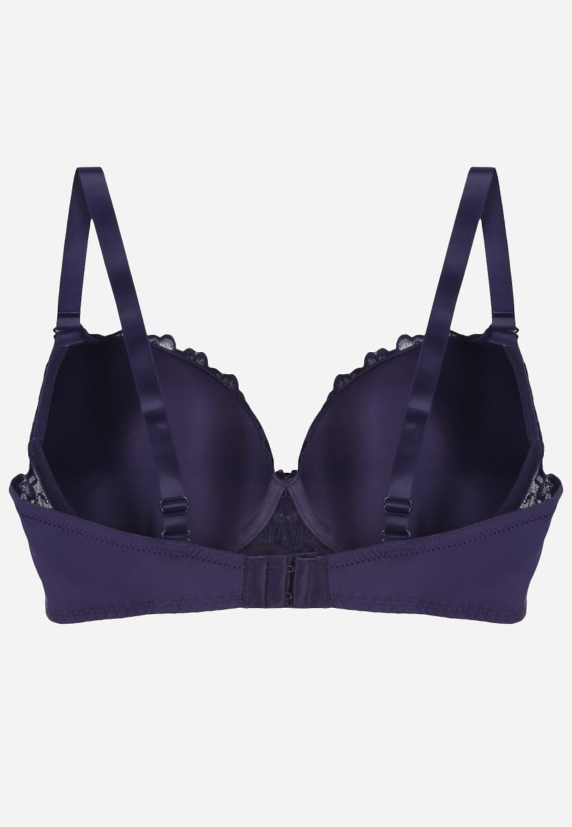 Granatowy Koronkowy Biustonosz Ozdobiony Cyrkoniowym Sercem Bothilei 3