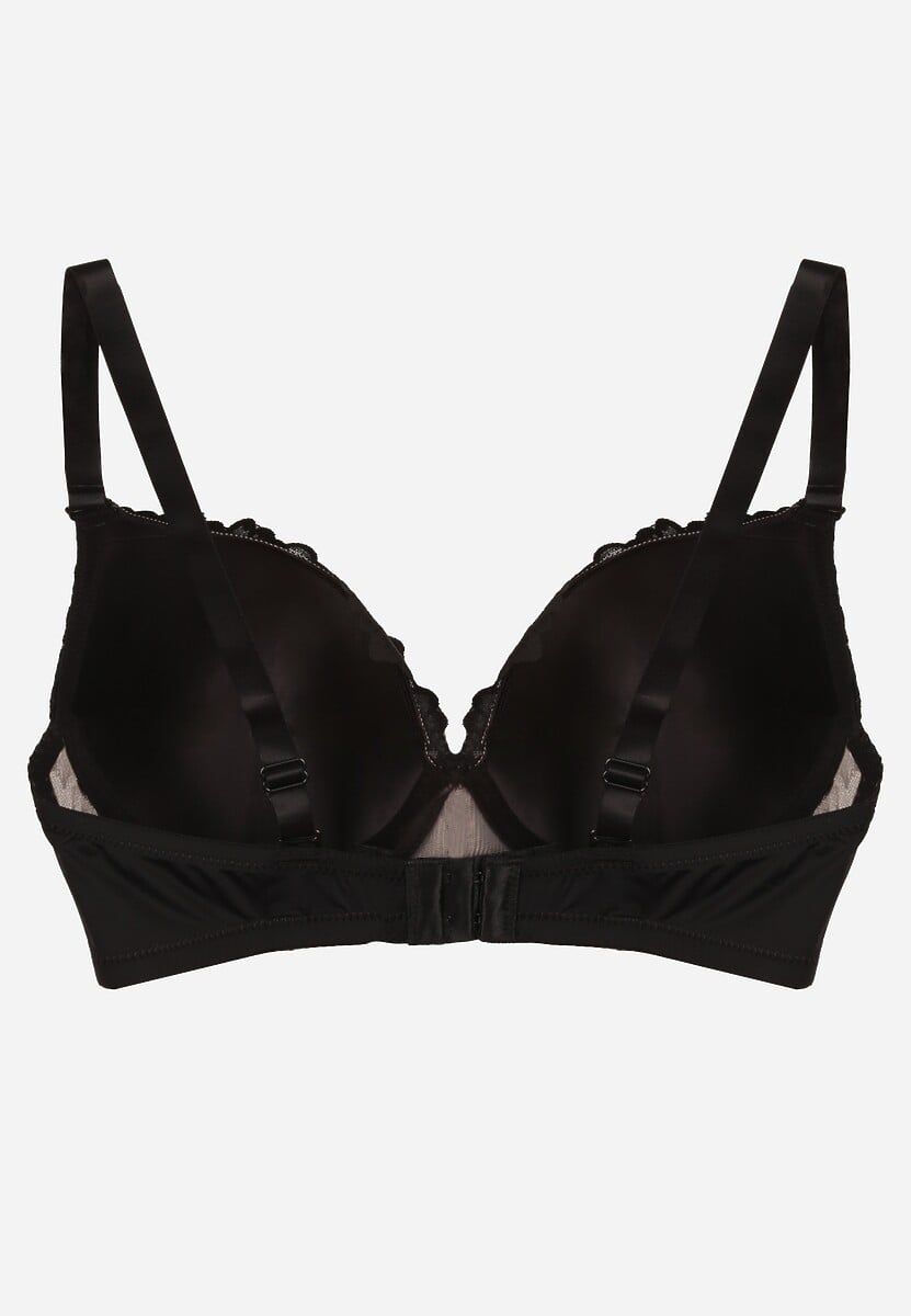 Czarno-Beżowy Biustonosz Ozdobiony Koronką i Kokardką Aqiany 3