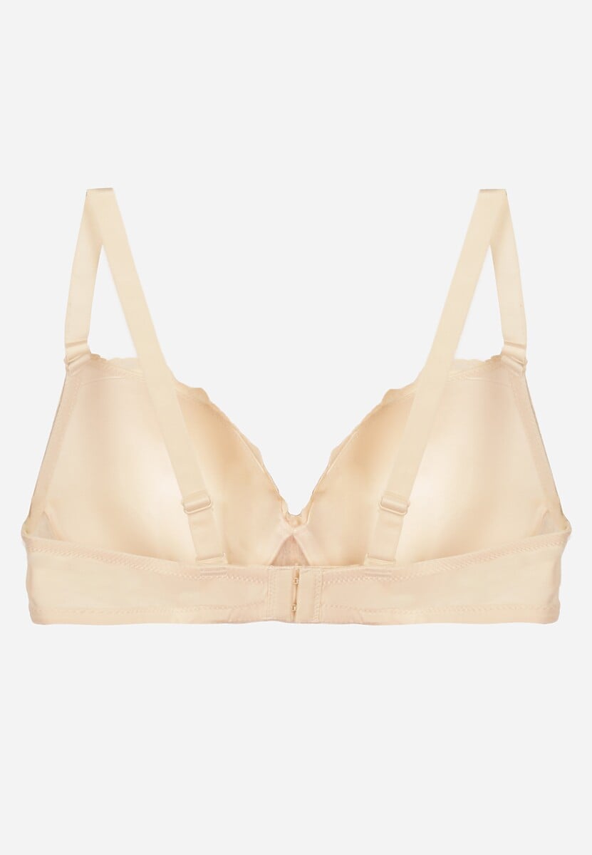 Jasnobeżowy Biustonosz Ozdobiony Koronką i Kokardką Aqiany 2