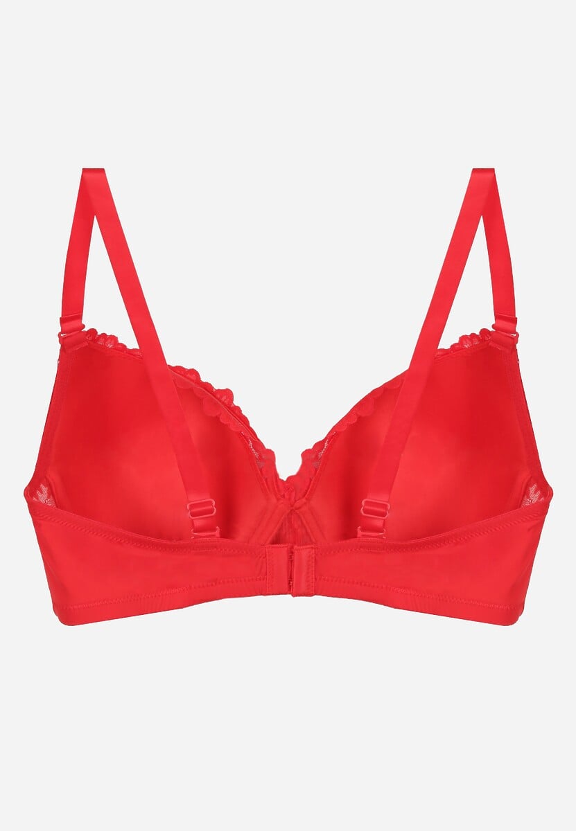 Czerwony Biustonosz Ozdobiony Koronką i Kokardką Aqiany 2