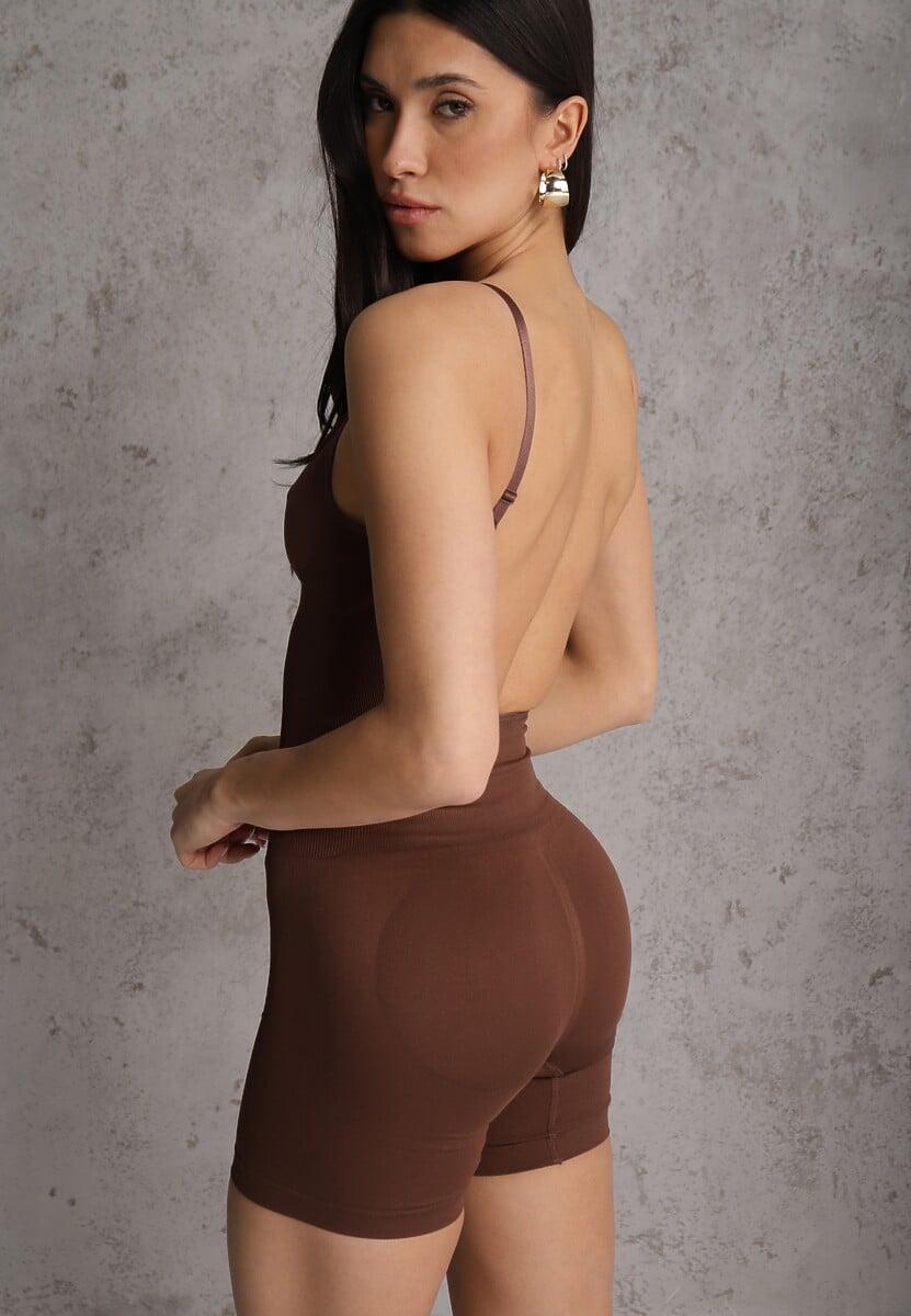 Brązowa Bielizna modelująca Kombinezon z Odkrytymi Plecami Riselles 2
