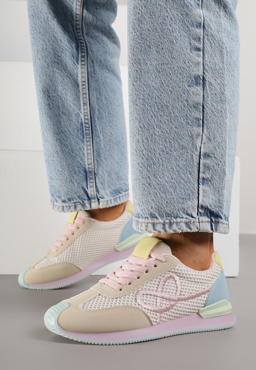 Różowe Sneakersy z Geometrycznym Wzorem Dawnfallow 2