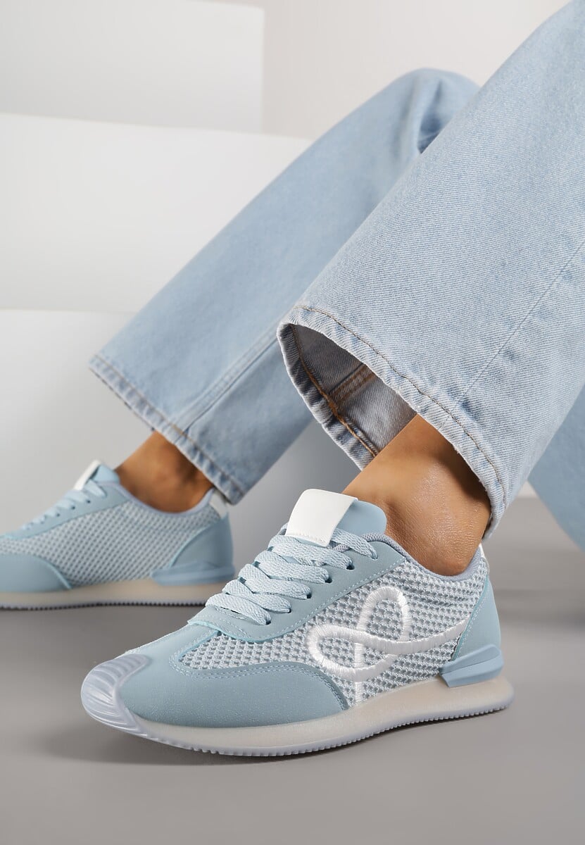 Niebieskie Sneakersy z Geometrycznym Wzorem Dawnfallow 1