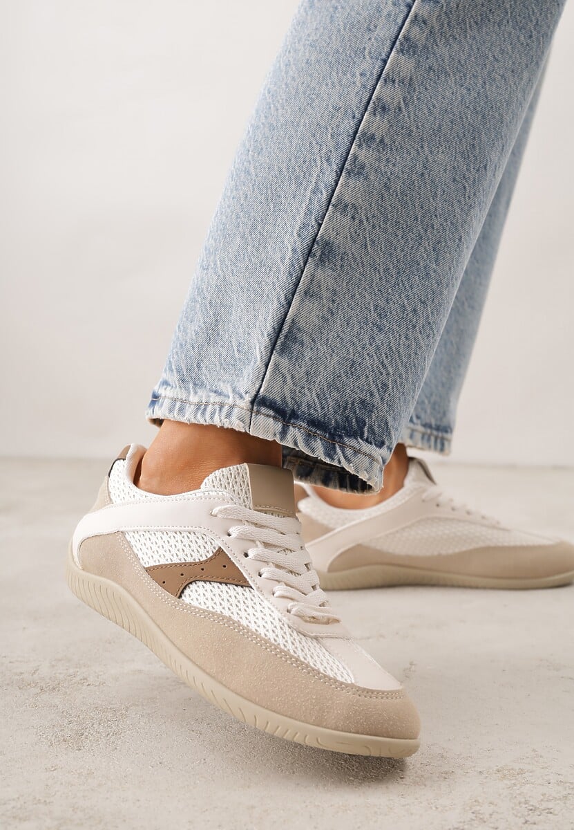 Brązowe Sneakersy z Geometrycznym Wzorem Elrineth 2