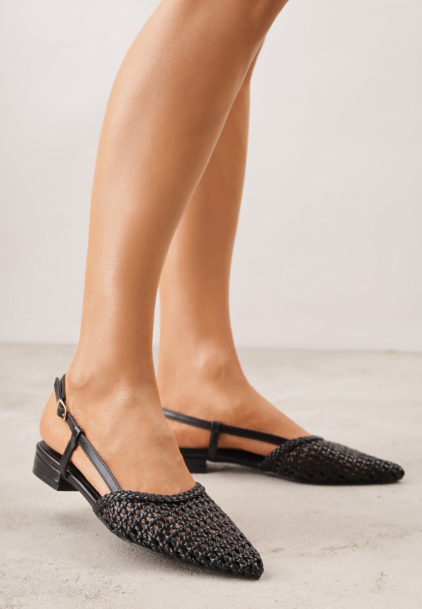 Czarne Sandały z Plecioną Cholewką Triscan 1