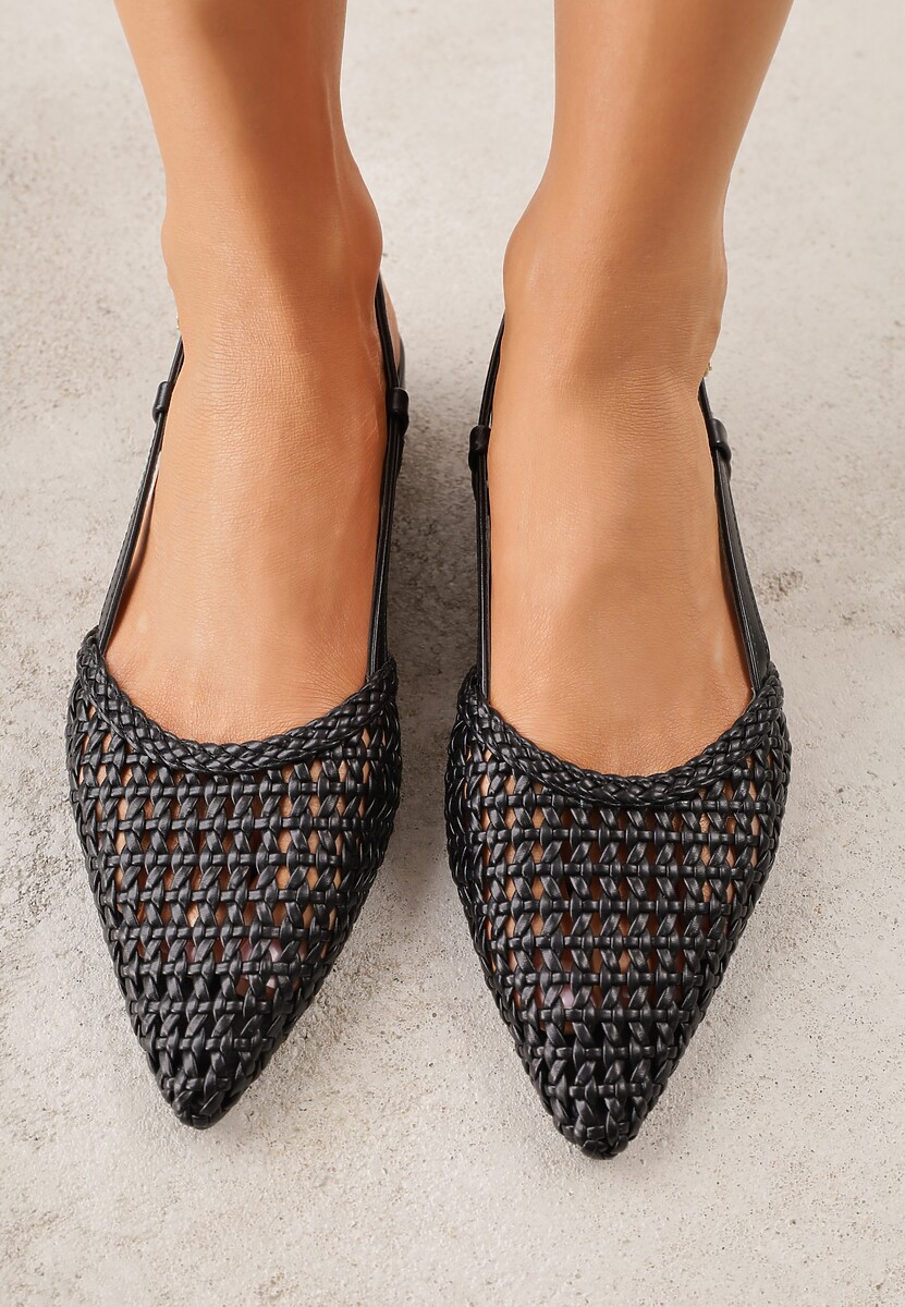 Czarne Sandały z Plecioną Cholewką Triscan 3