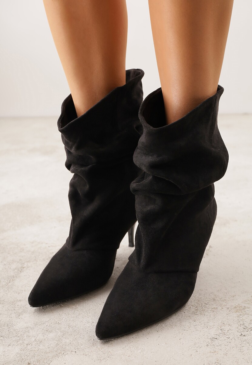 Czarne Botki na Szpilce Typu Slouchy Anitai 3