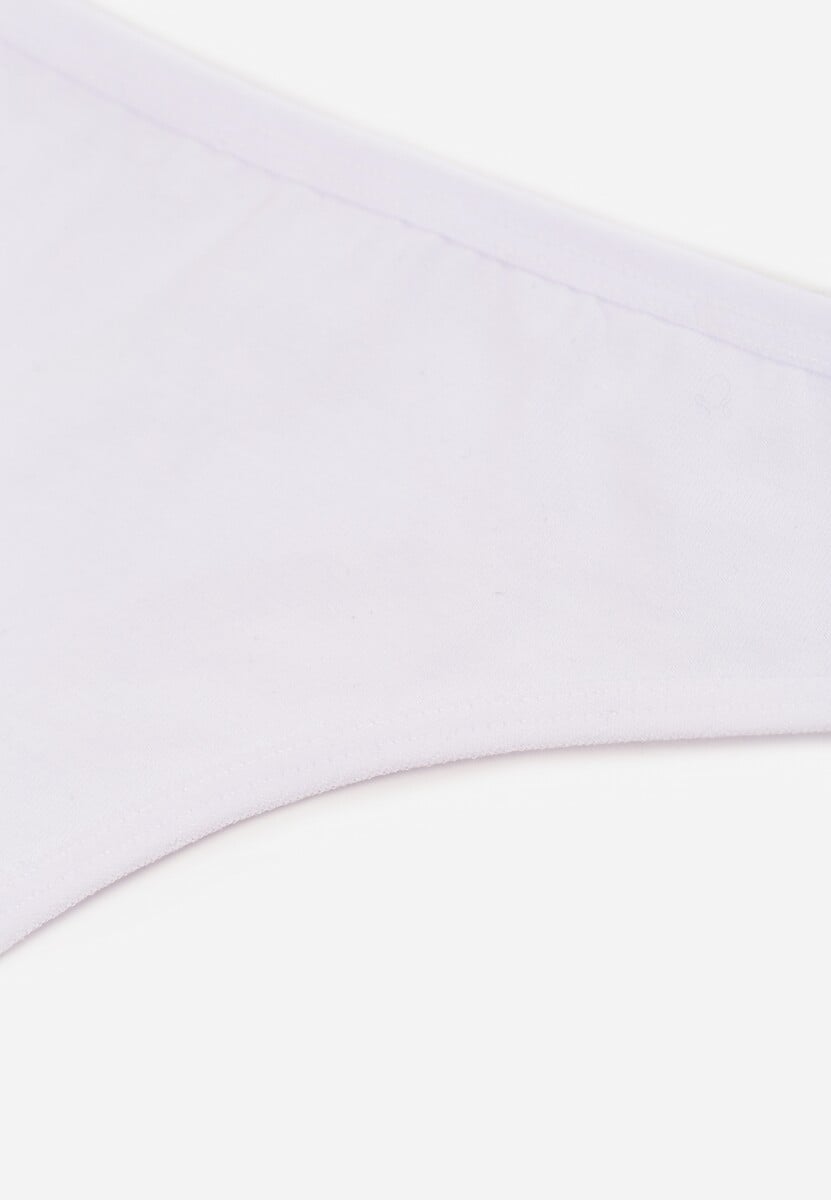 Białe Gładkie Majtki Stringi z Bawełną Chrysile 3