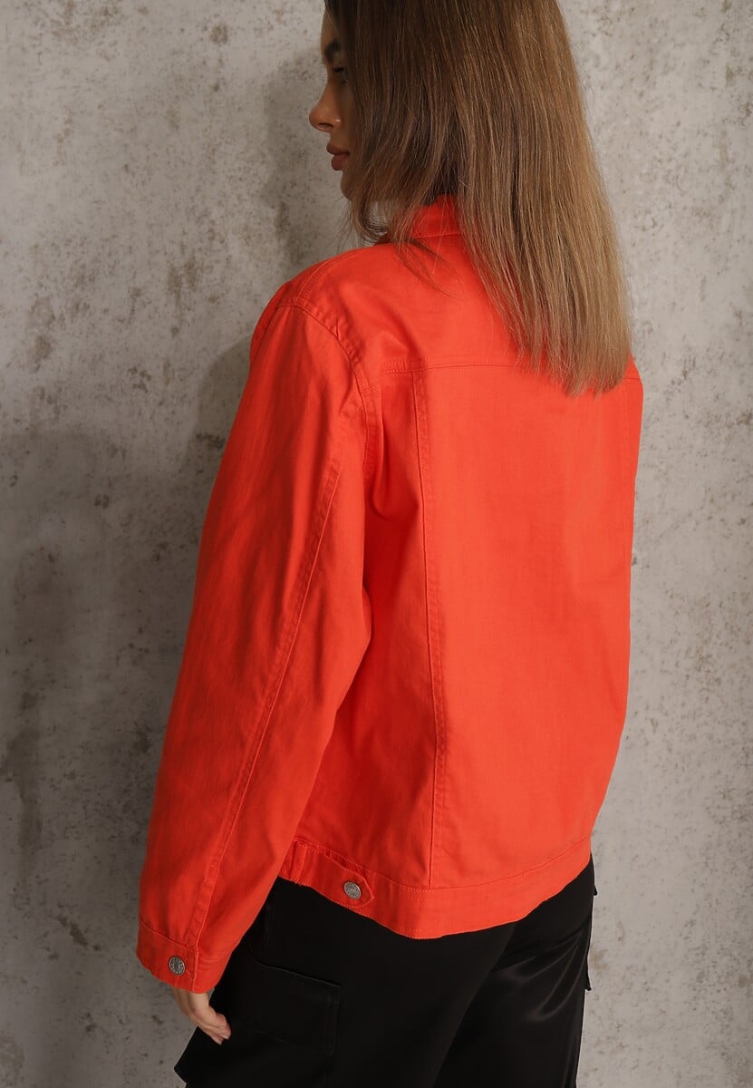 Pomarańczowa Jeansowa Kurtka z Bawełny Perilopei 3