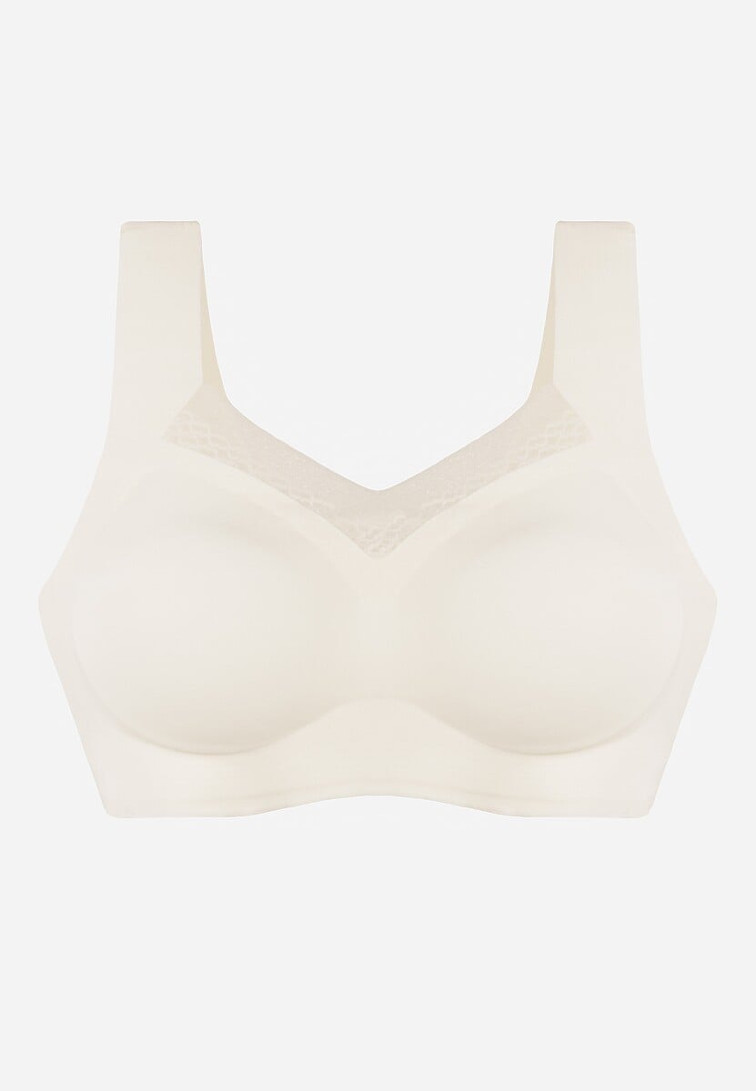 Biały Sportowy Biustonosz z Usztywnieniem Ozdobiony Siateczkową Wstawką Edalissa 1