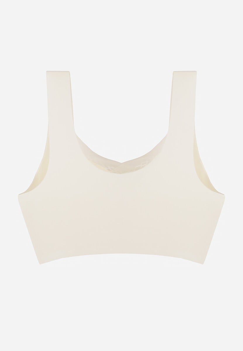 Biały Sportowy Biustonosz z Usztywnieniem Ozdobiony Siateczkową Wstawką Edalissa 2