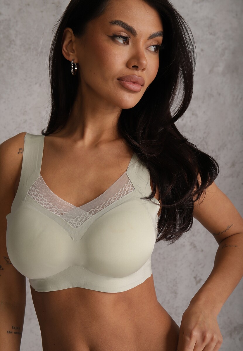 Zielony Sportowy Biustonosz z Usztywnieniem Ozdobiony Siateczkową Wstawką Edalissa 2