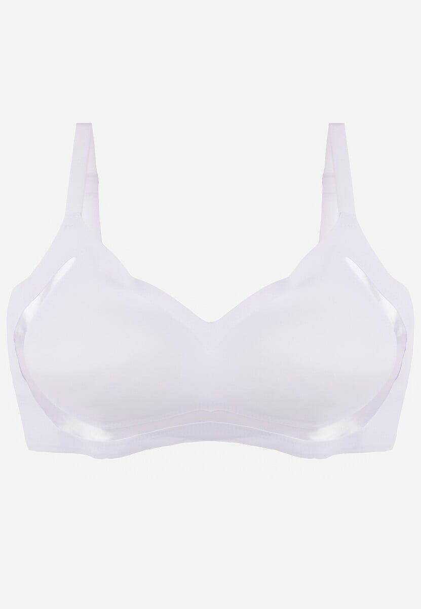 Biały Biustonosz Ozdobiona Przezroczystymi Wstawkami z Usztywnieniem Seanael 1