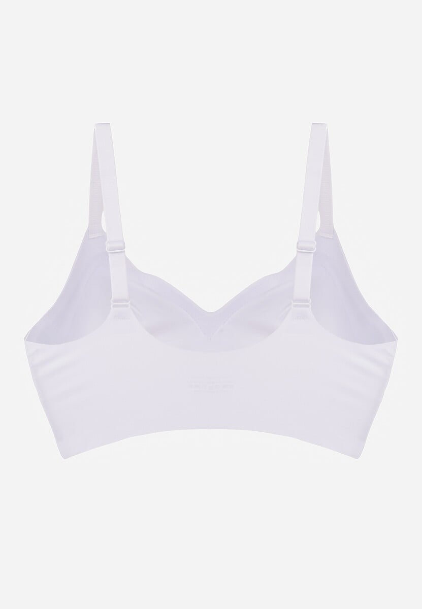 Biały Biustonosz Ozdobiona Przezroczystymi Wstawkami z Usztywnieniem Seanael 2