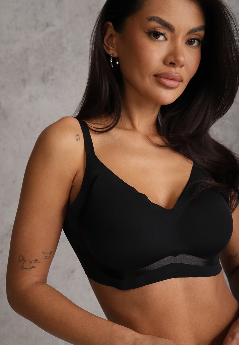 Czarny Biustonosz Ozdobiona Przezroczystymi Wstawkami z Usztywnieniem Seanael 1