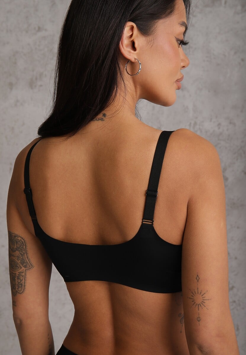 Czarny Biustonosz Ozdobiona Przezroczystymi Wstawkami z Usztywnieniem Seanael 3