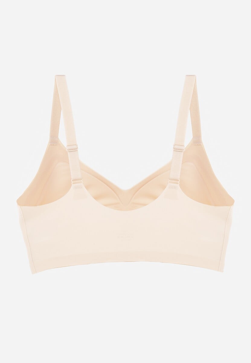 Beżowy Biustonosz Ozdobiona Przezroczystymi Wstawkami z Usztywnieniem Seanael 2