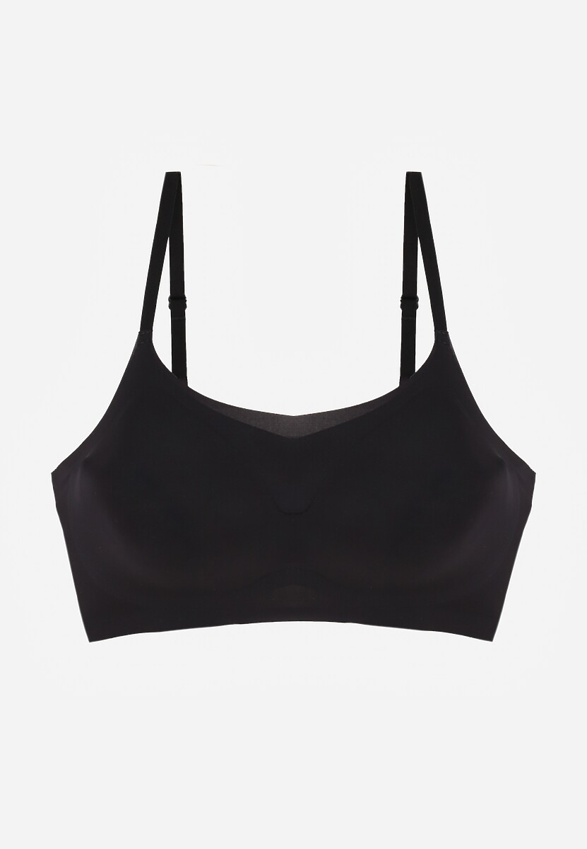 Czarny Usztywniany Biustonosz o Bezszwowym Wykończeniu Bez Fiszbin Leanoreth 1