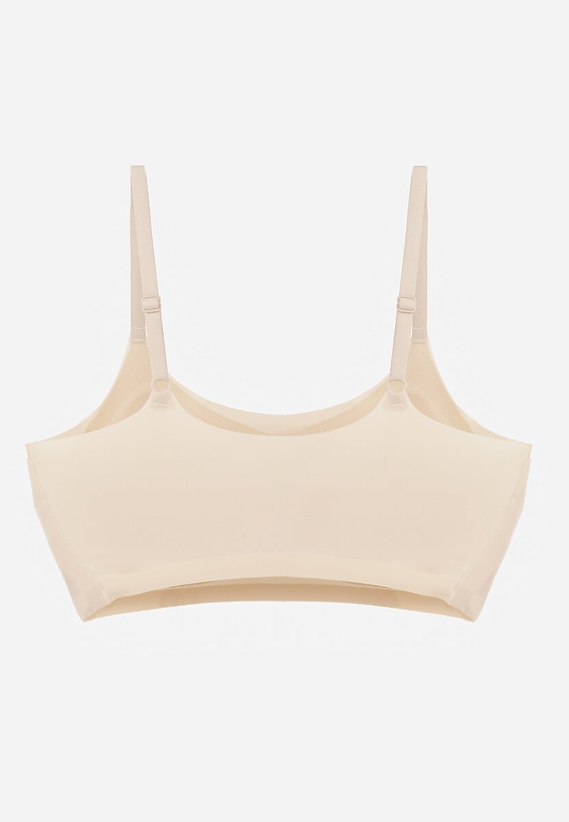 Beżowy Usztywniany Biustonosz o Bezszwowym Wykończeniu Bez Fiszbin Leanoreth 2