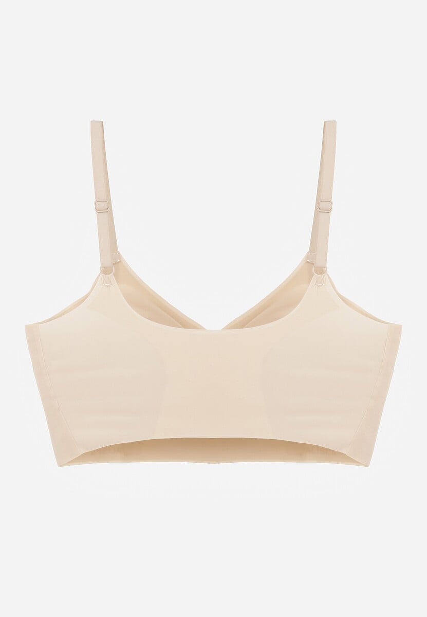 Beżowy Elastyczny Biustonosz Bezszwowy Bez Fiszbin Edaelia 3