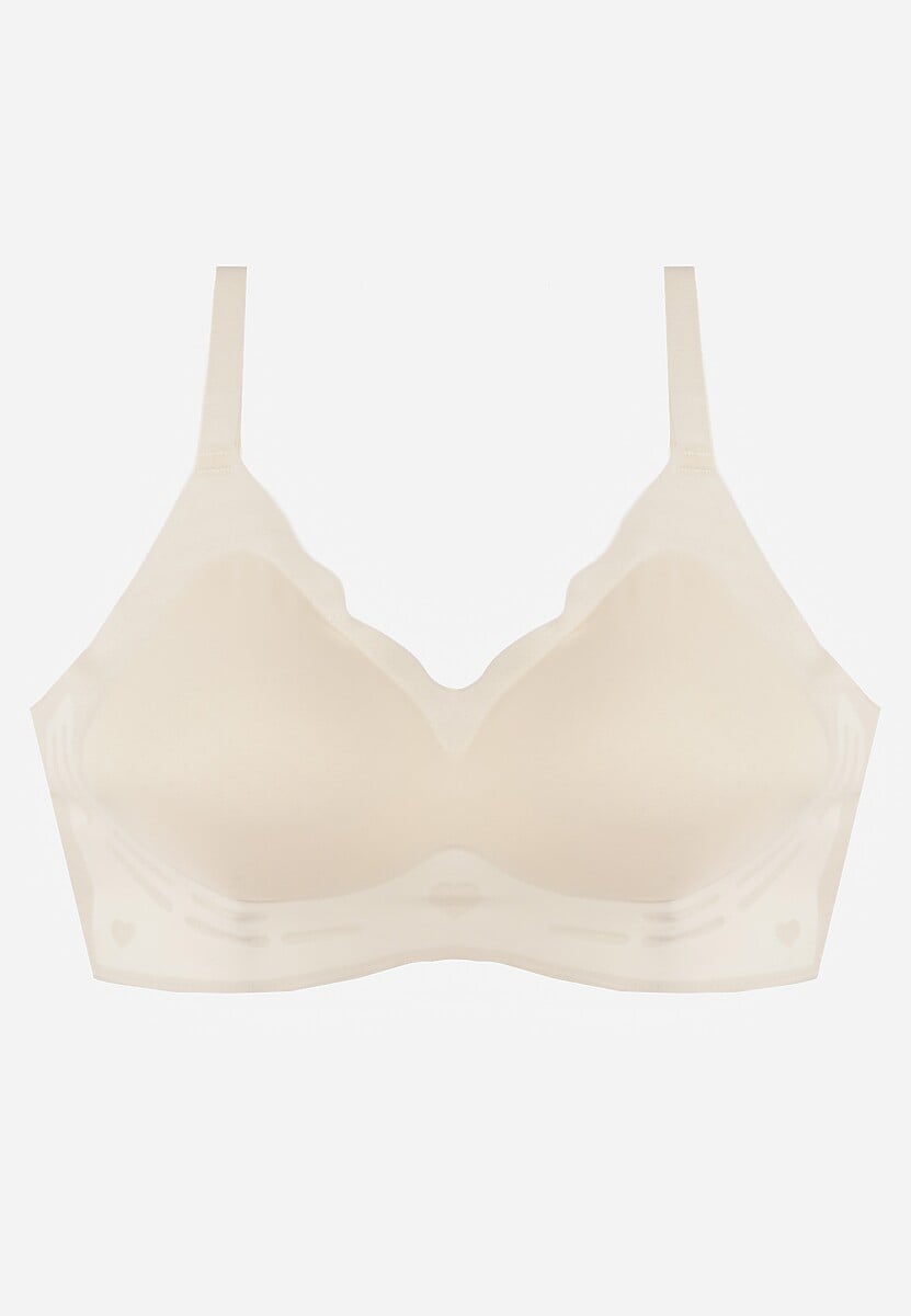 Jasnobeżowy Bezszwowy Biustonosz z Usztywnieniem Bez Fiszbin Zeritha 1