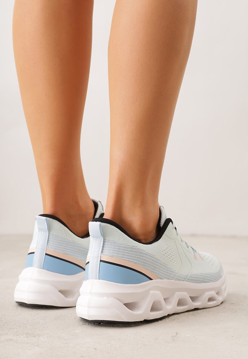 Niebieskie Siateczkowe Buty Sportowe na Podeszwie z Otworami Quilvia 3