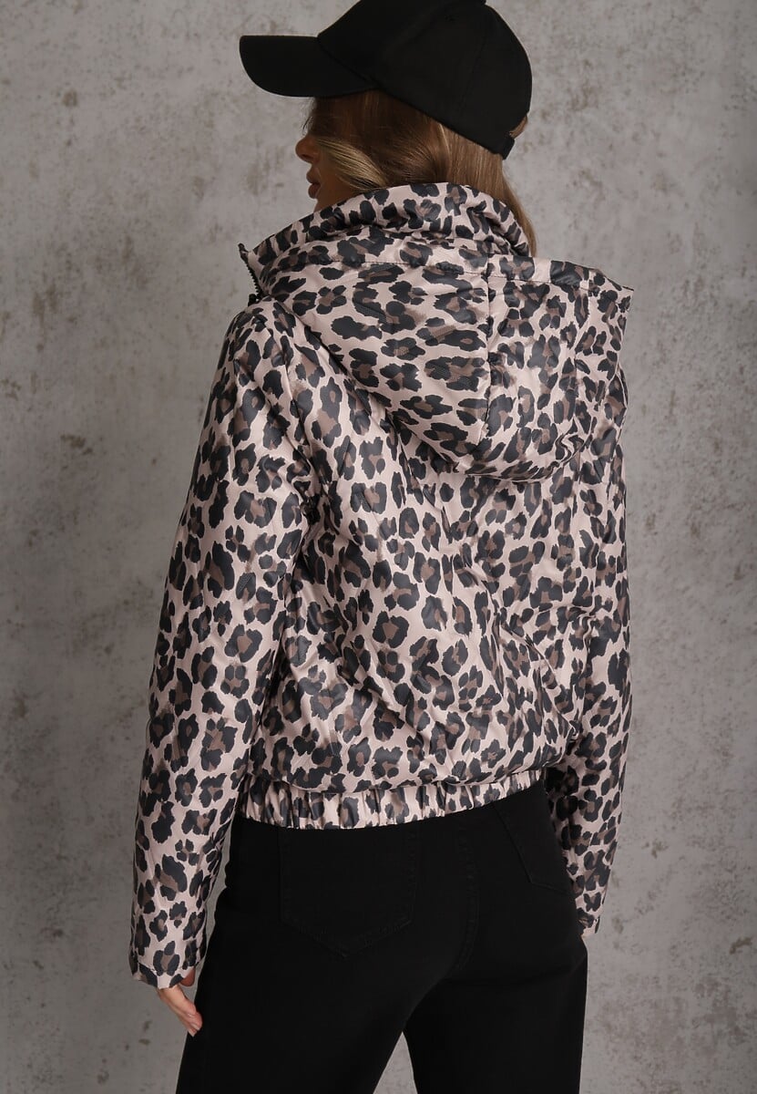 Różowa Panterkowa Kurtka z Odpinanym Kapturem Anastaera 3