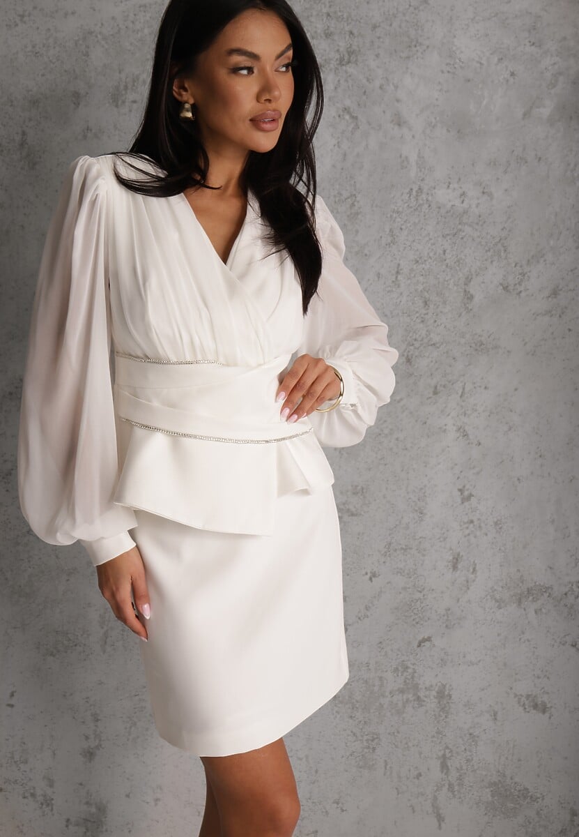 Biała Ołówkowa Spódnica VICES w Stylu Basic Fretima 1