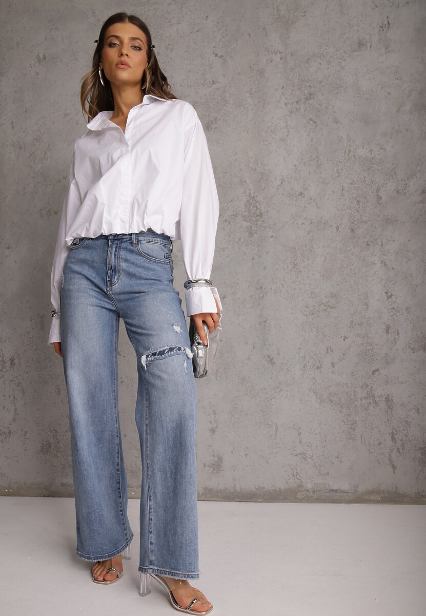 Biała Koszula z Bawełny w Stylu Balloon Oversize Arlelia 2