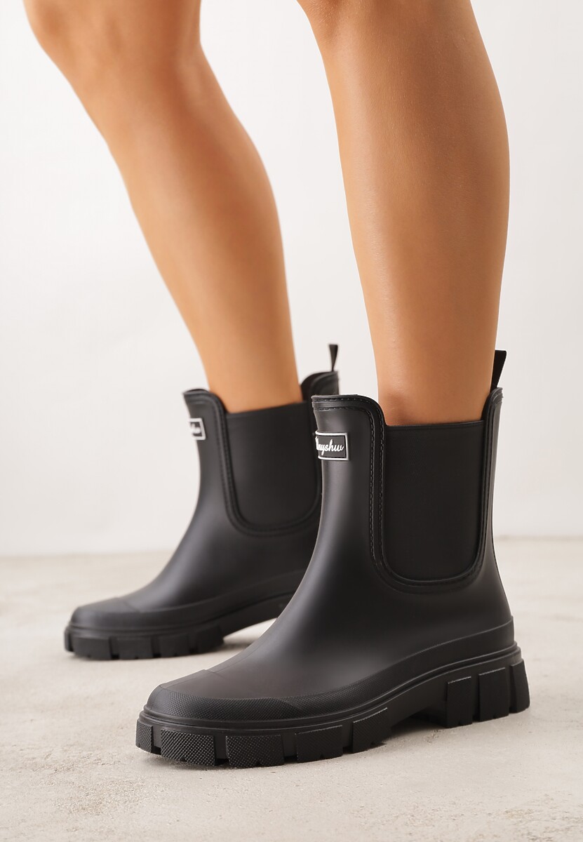 Czarne Kalosze Typu Sztyblety z Antypoślizgową Podeszwą Volenne 2