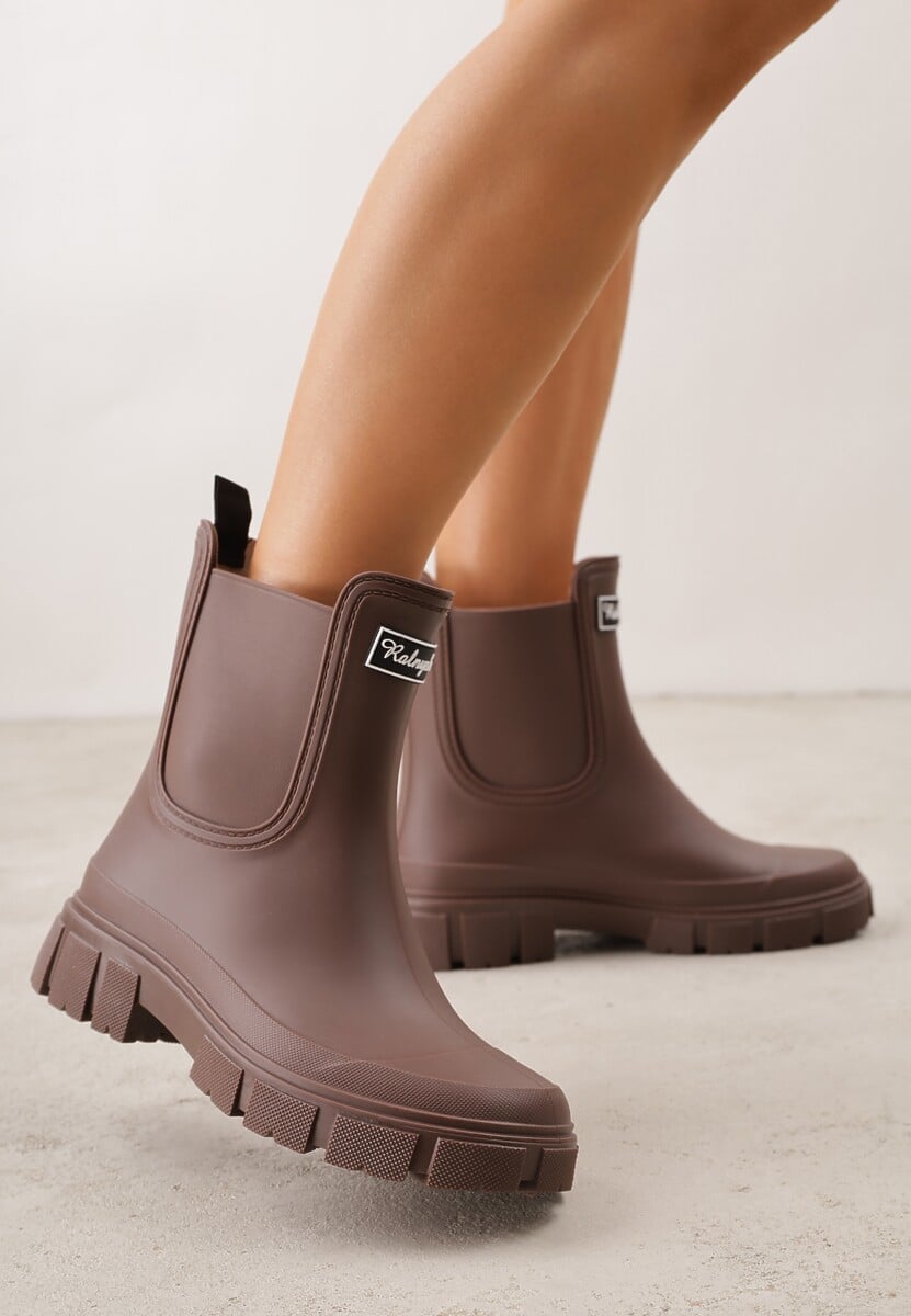 Brązowe Kalosze Typu Sztyblety z Antypoślizgową Podeszwą Volenne 1