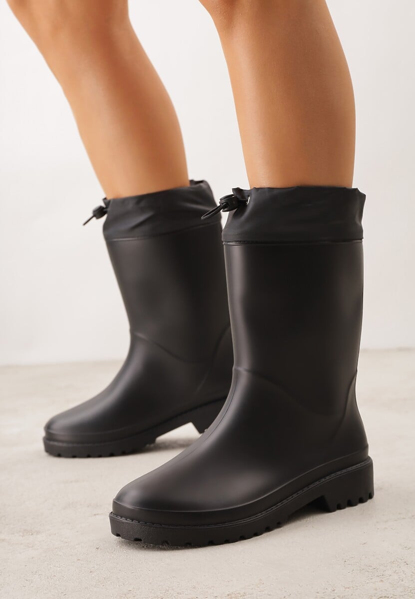 Czarne Kalosze ze Ściągaczami przy Cholewce Bastotus 1