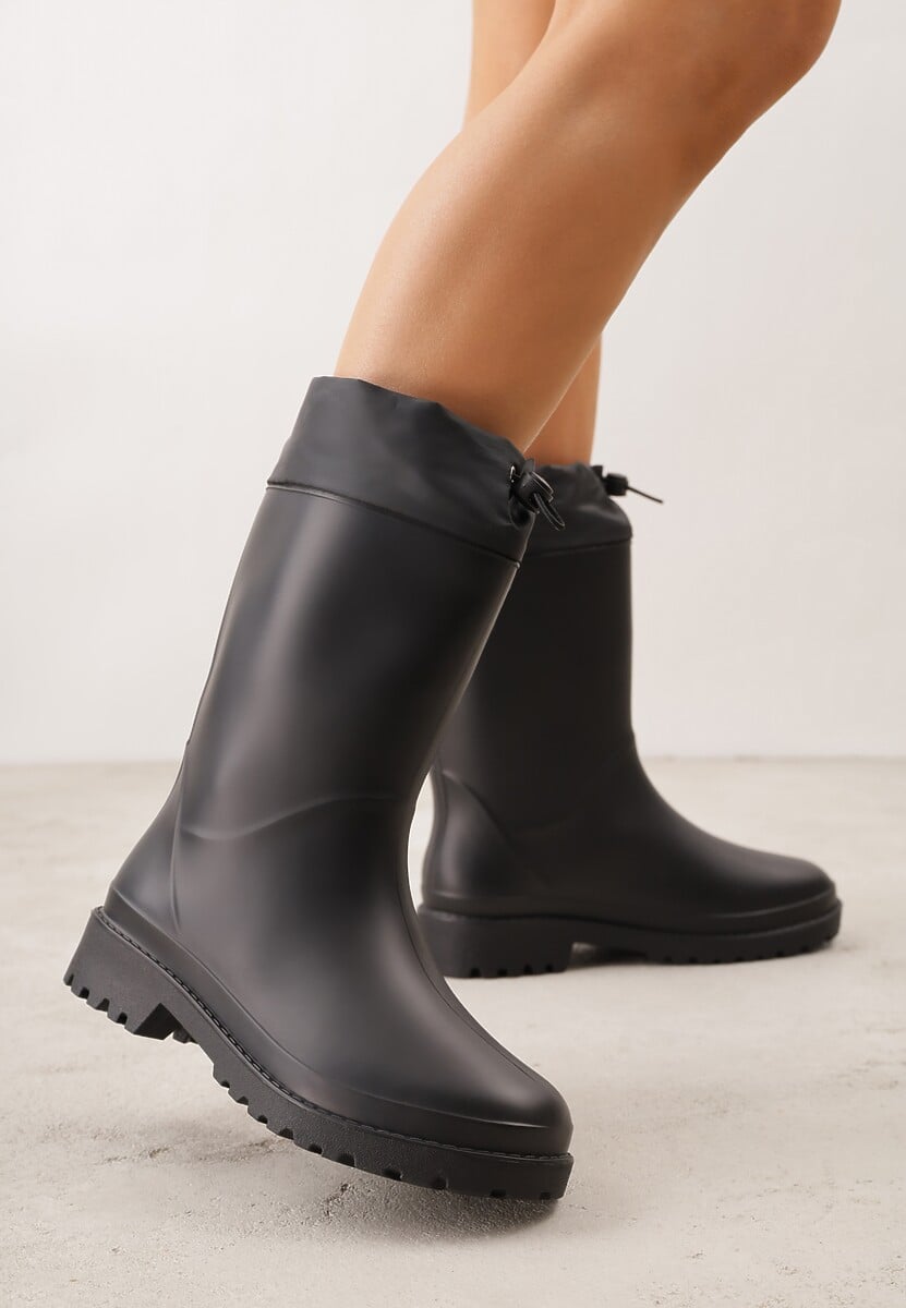 Czarne Kalosze ze Ściągaczami przy Cholewce Bastotus 2