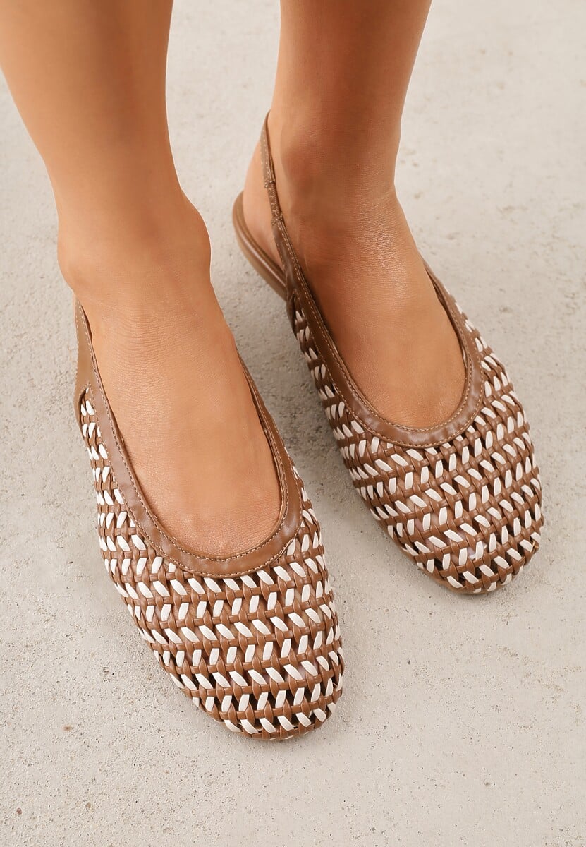 Brązowe Plecione Sandały Typu Slingback Ellariell 2