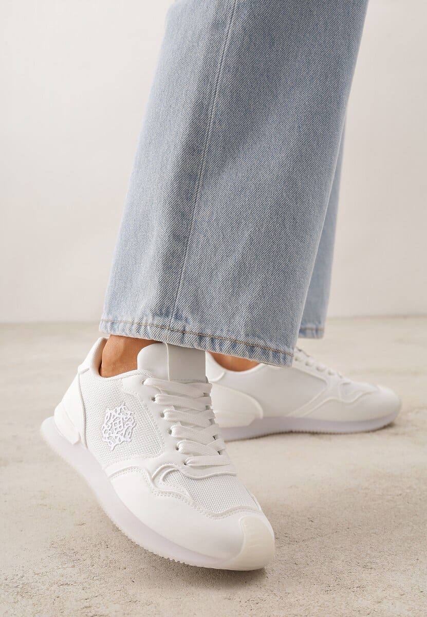 Białe Przeszywane Sneakersy w Klasycznym Stylu Zeosa 2