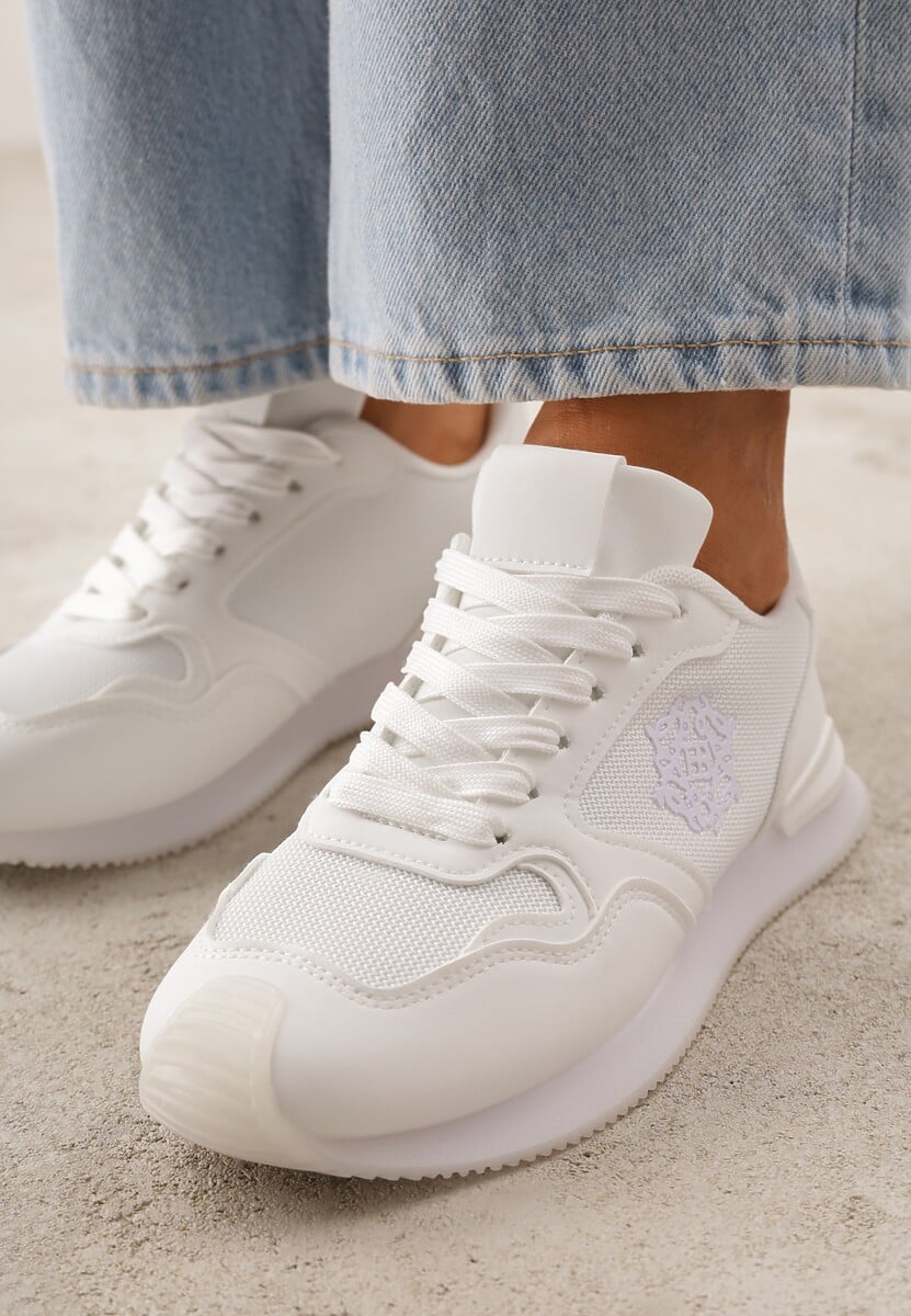 Białe Przeszywane Sneakersy w Klasycznym Stylu Zeosa 3