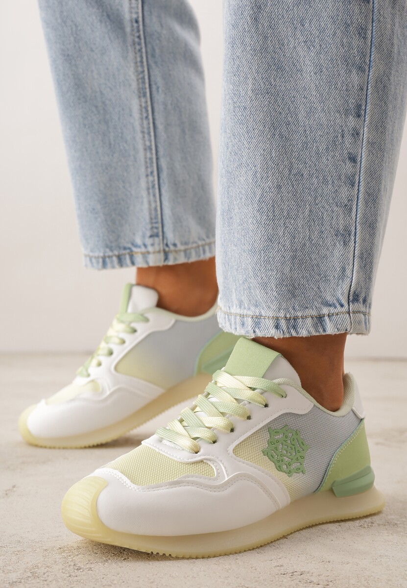 Żółte Przeszywane Sneakersy w Klasycznym Stylu Zeosa 2