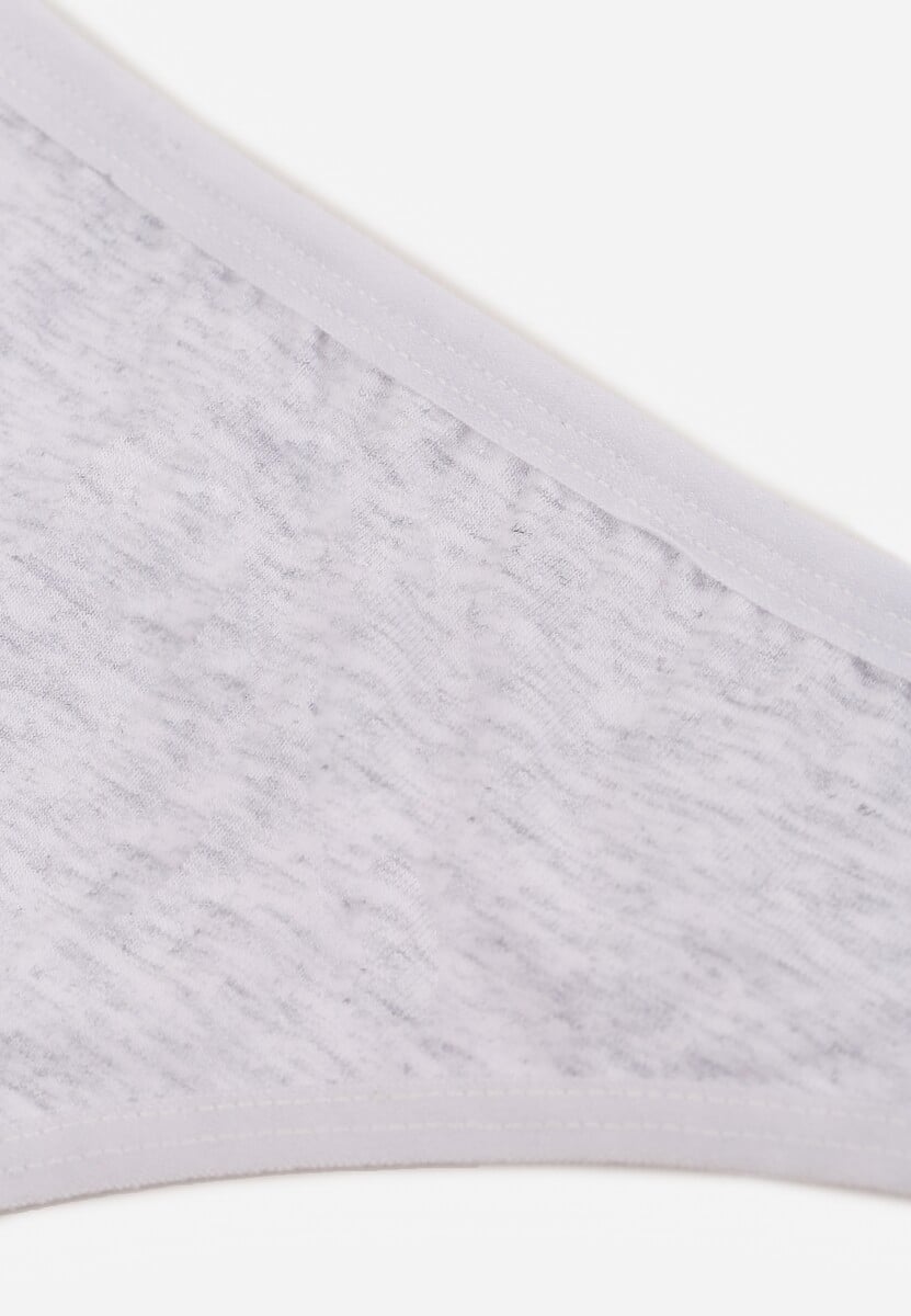 Szare Gładkie Majtki Stringi z Bawełną Chrysile 3