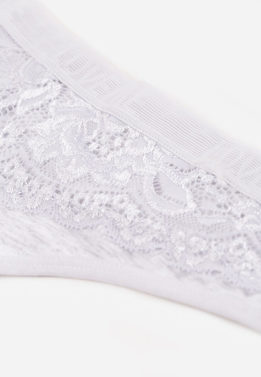 Szare Majtki Typu Stringi z Bawełną i Koronką Zeliche 3