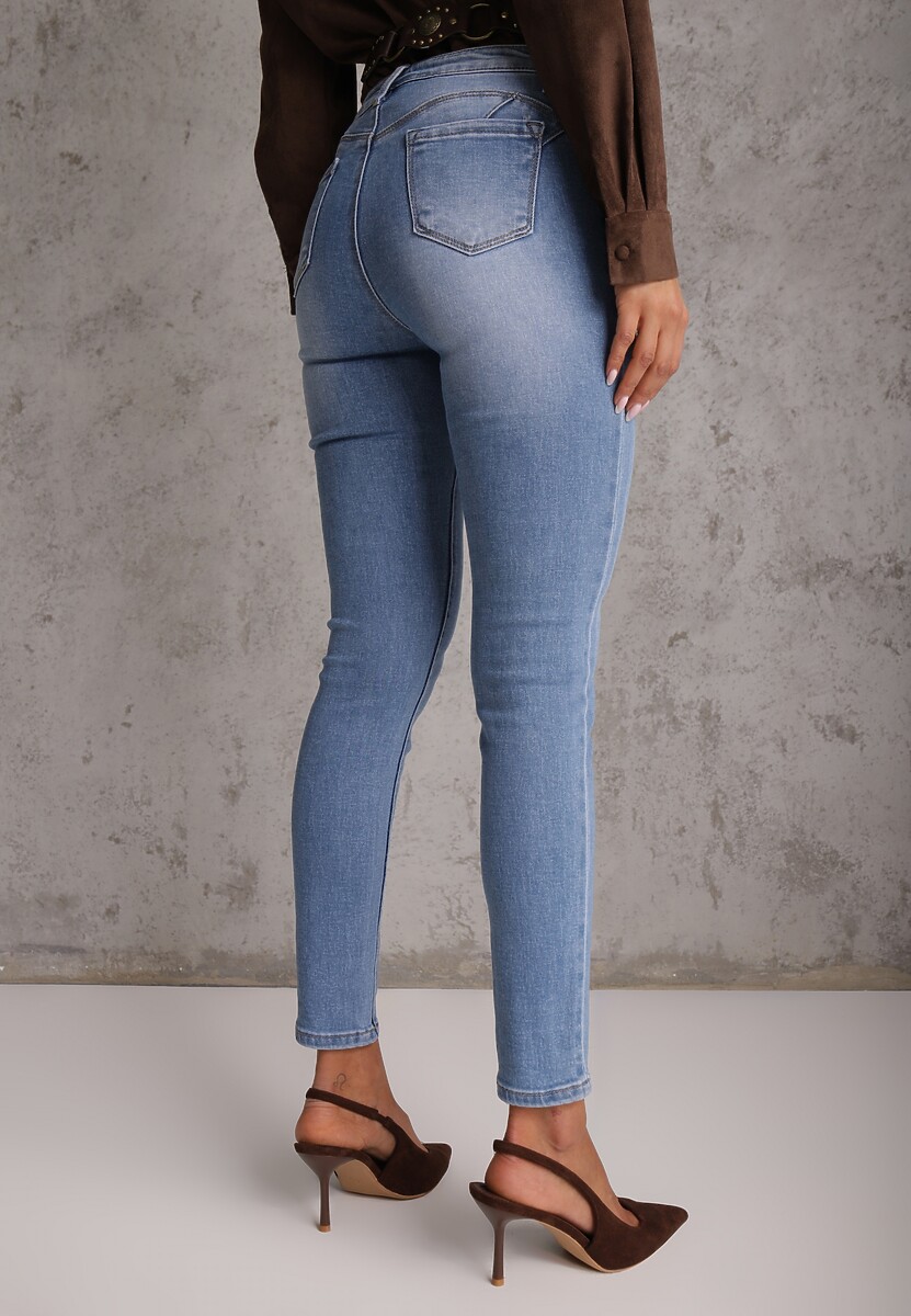 Niebieskie Jeansy Skinny z Bawełną Push-Up Erilessa 3