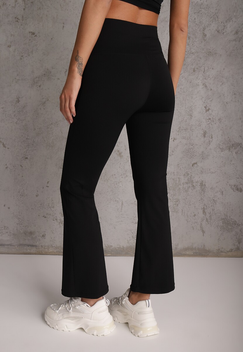 Czarne Kopertowe Legginsy Flare High Waist Azinore 3