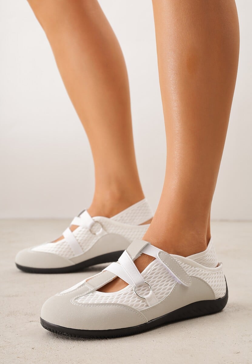 Szare Tenisówki Sneakeriny z Siateczki z Zapięciem na Rzep Vianate 2
