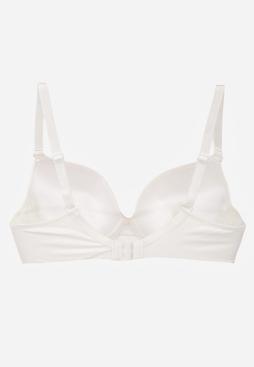 Jasnobeżowy Biustonosz Push Up o Gładkim Wykończeniu z Cyrkoniową Aplikacją Claronei 2