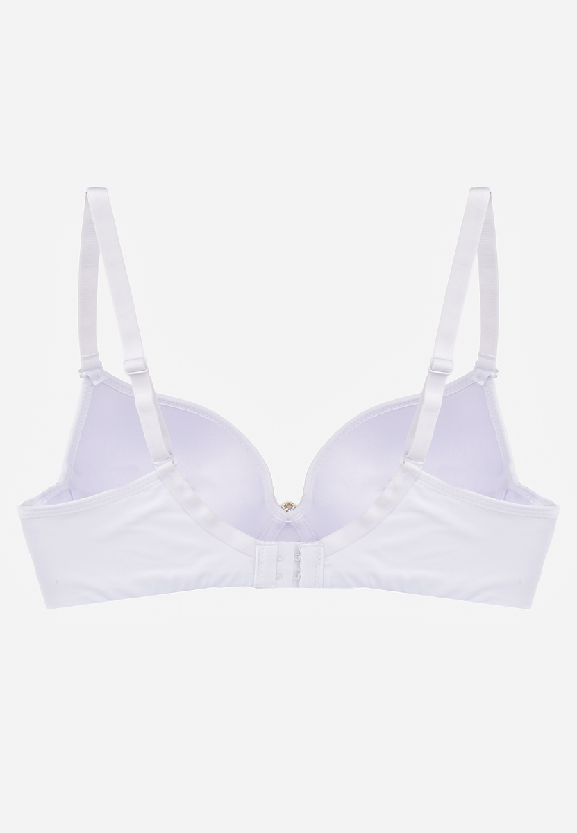 Biały Biustonosz Push Up o Gładkim Wykończeniu z Cyrkoniową Aplikacją Claronei 2