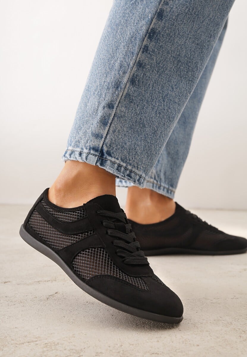 Czarne Siateczkowe Sneakersy w Stylu Tenisówek Adranella 1
