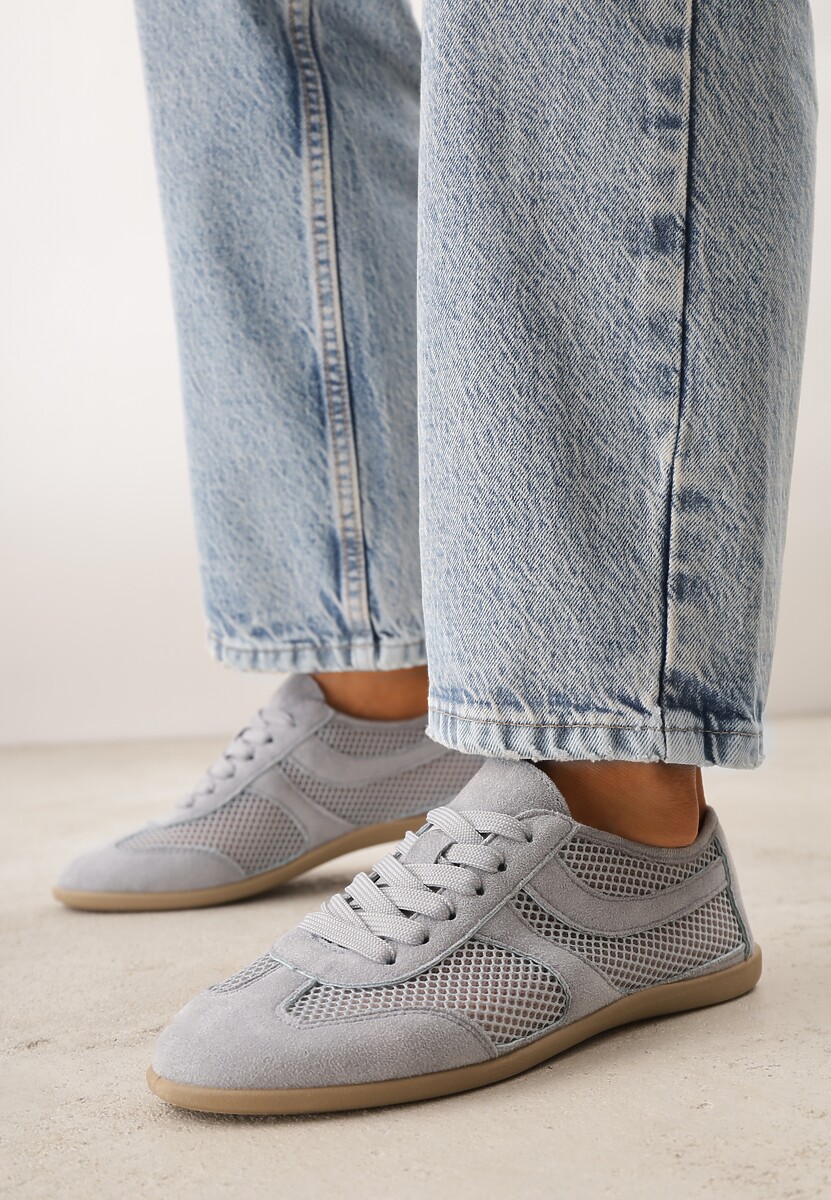 Niebieskie Siateczkowe Sneakersy w Stylu Tenisówek Adranella 2