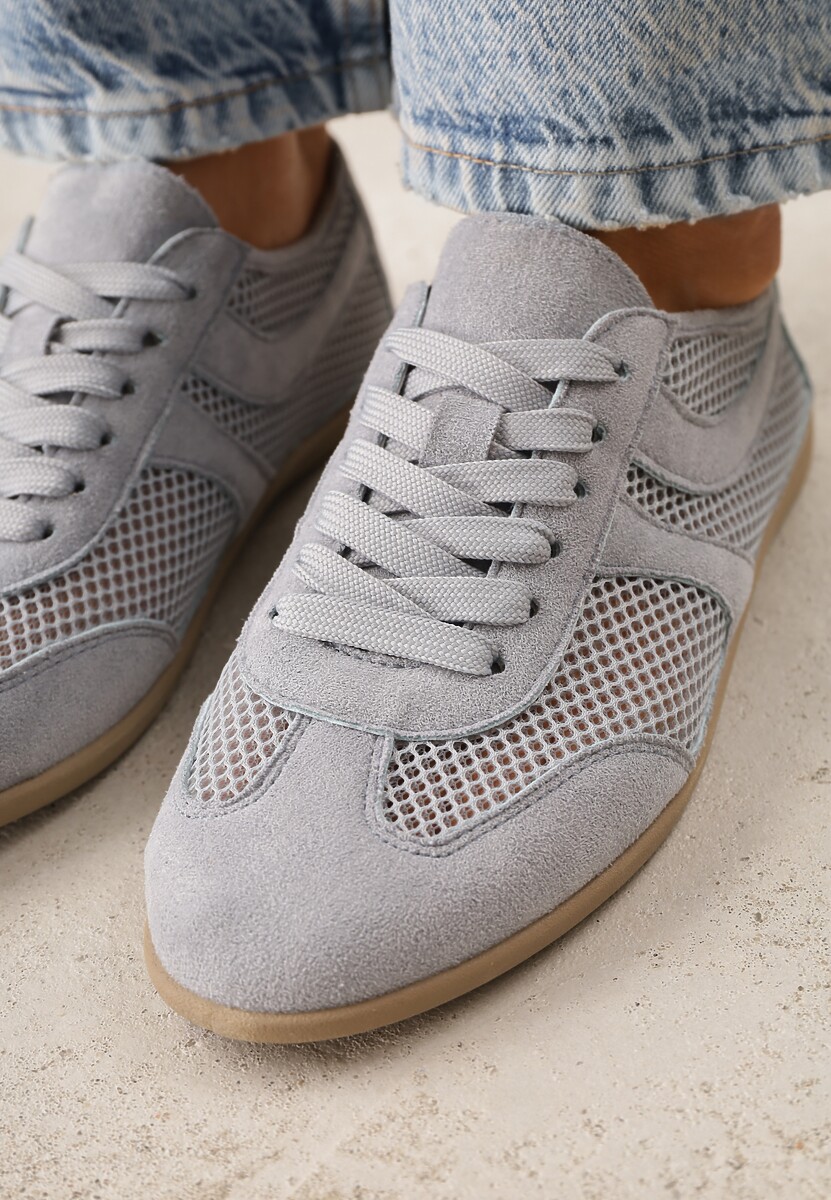 Niebieskie Siateczkowe Sneakersy w Stylu Tenisówek Adranella 3